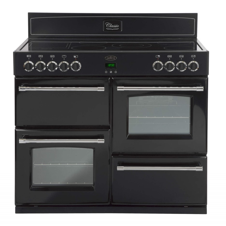 Belling Classic 100E 100cm Electric Range Cooker Black 444440390