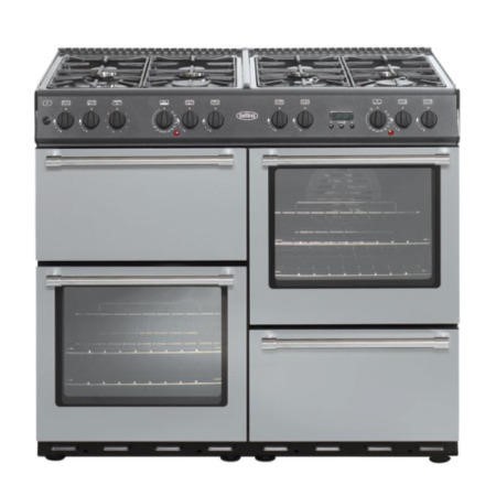 Belling Country Classic 100cm LPG Gas Range Cooker In Silver 444440979 belling-country-classic-100cm-lpg-gas-range-cooker-in-silver-444440979