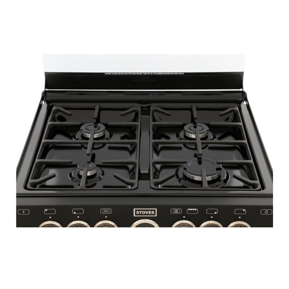 Stoves Sterling 600G Mini Range 60cm Gas Cooker Black 444440987