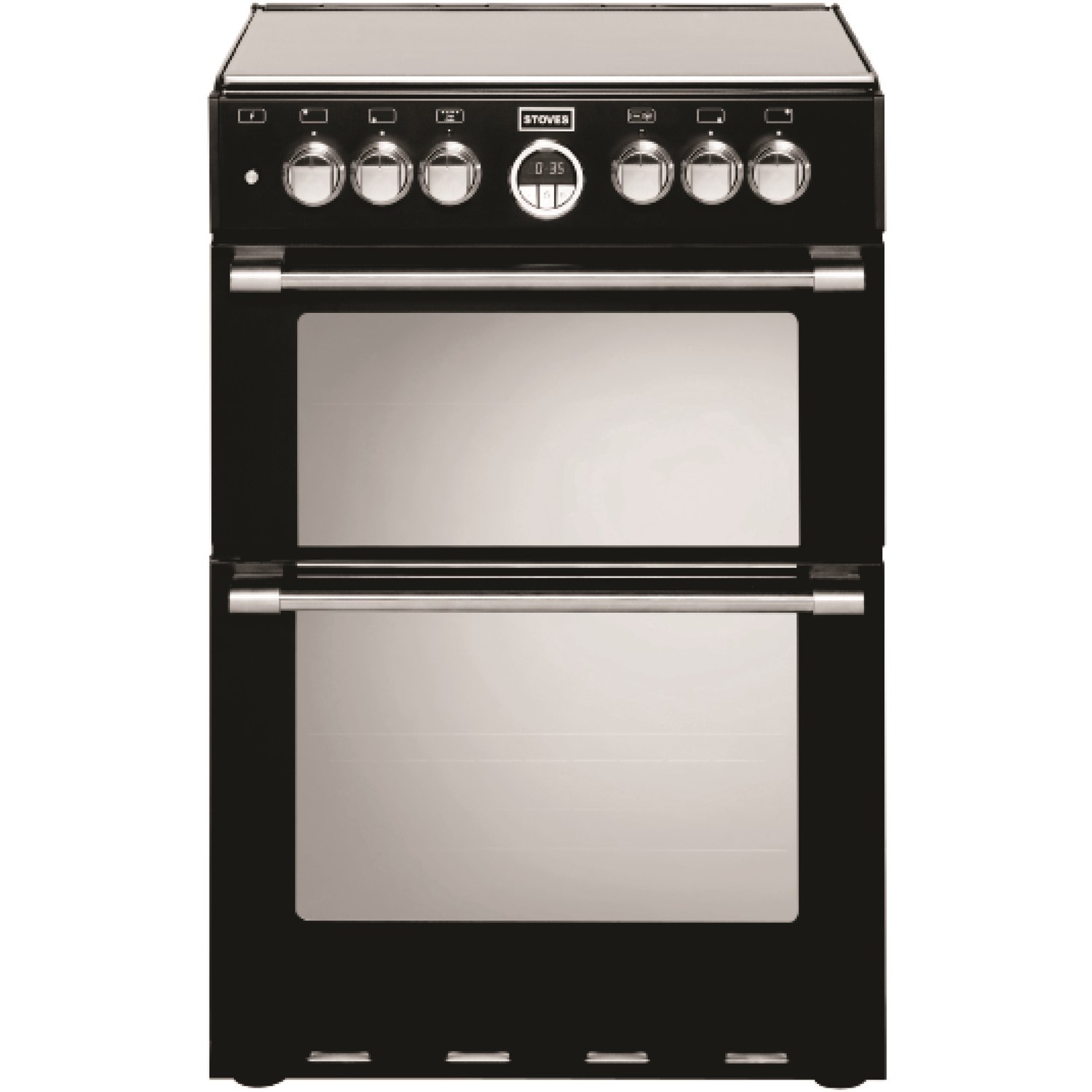 Refurbished Stoves Sterling 600DF Black Dual Fuel Cooker with Double Oven