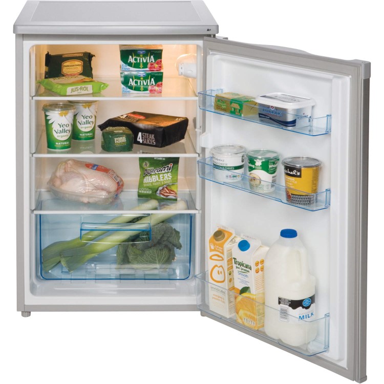 LEC L5511S 55cm Wide Freestanding Under Counter Fridge - Silver