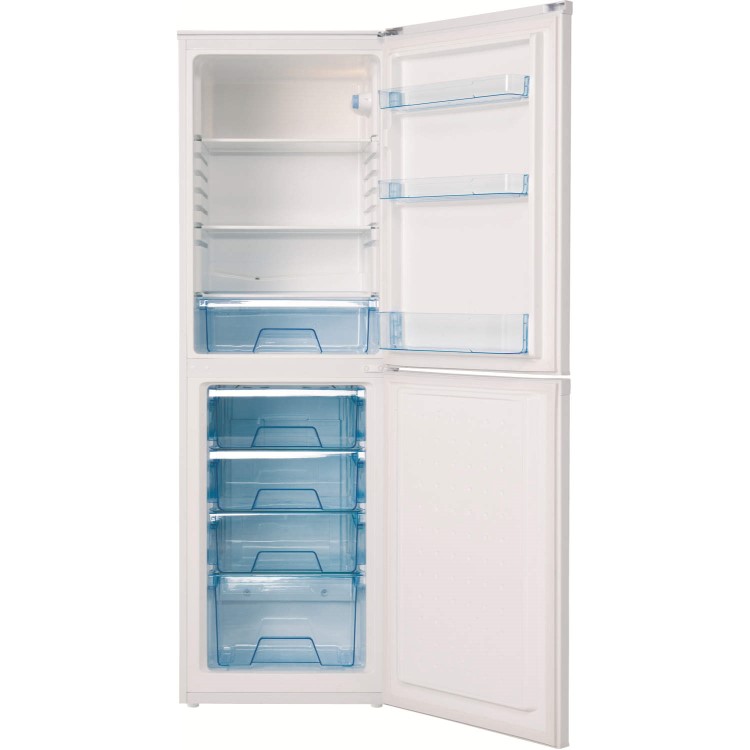LEC 444441109 55cm Wide 1.73m Tall Frost Free Freestanding Fridge Freezer in White
