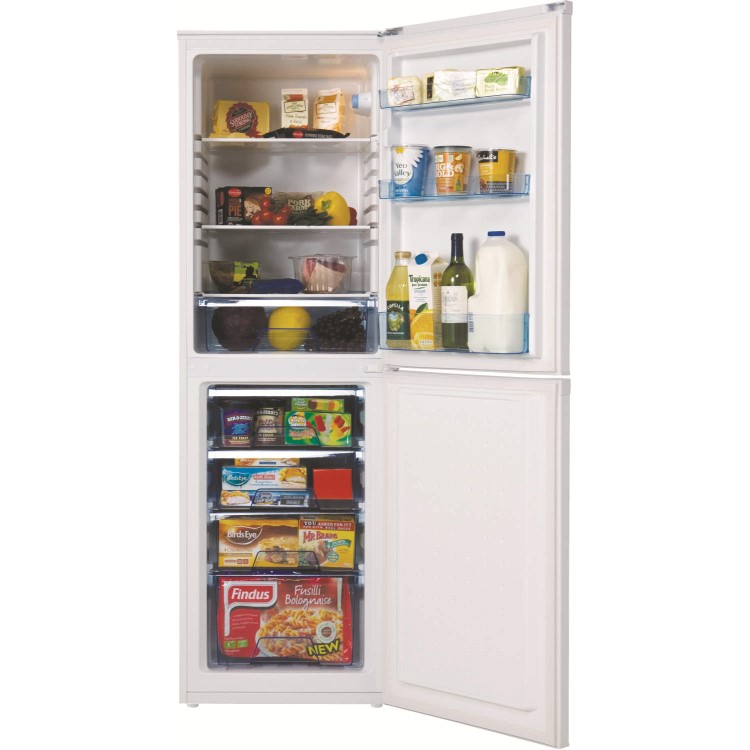 LEC 444441109 55cm Wide 1.73m Tall Frost Free Freestanding Fridge Freezer in White