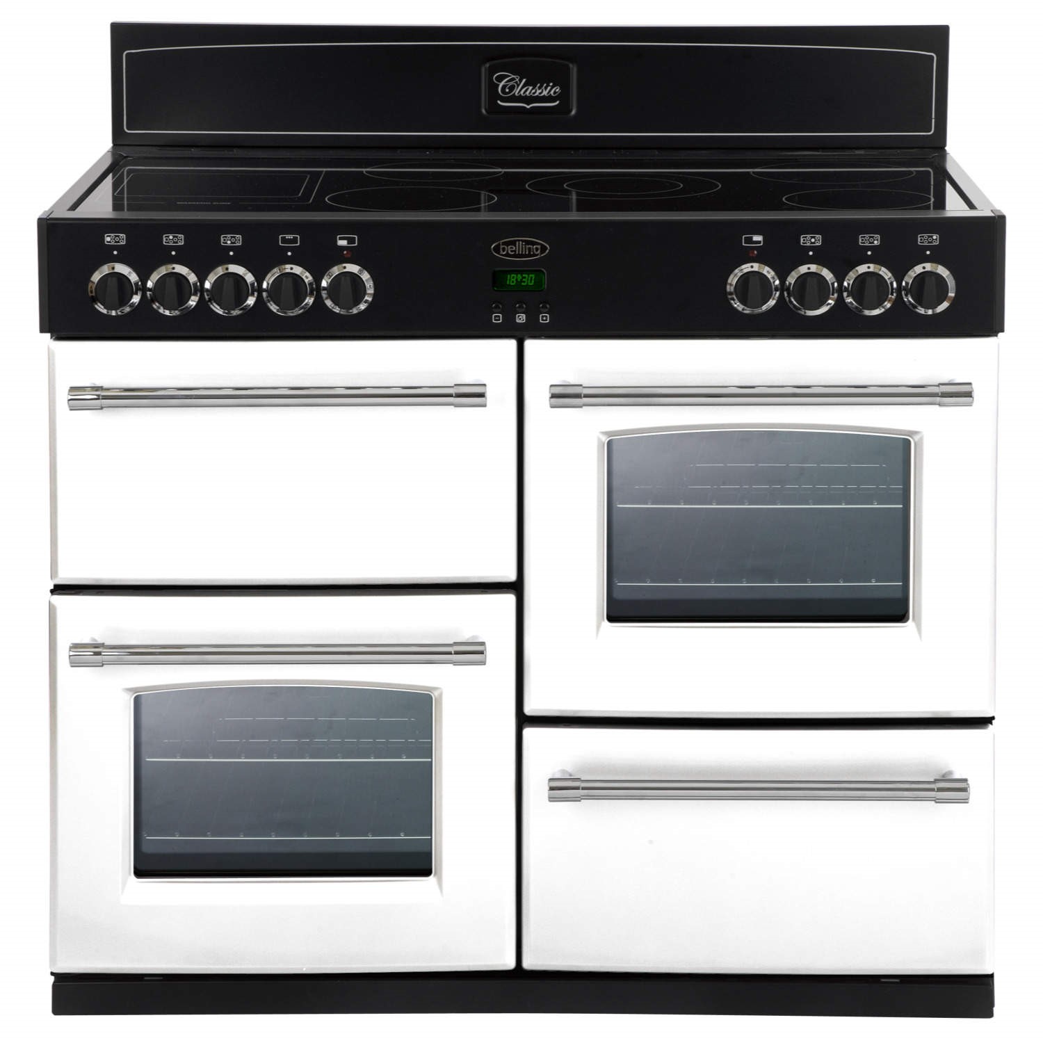 Belling Classic 100E 100cm Electric Range Cooker with Ceramic Hob Icy