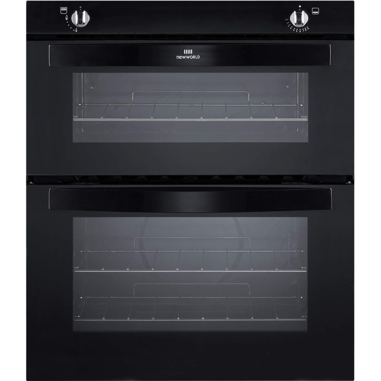 GRADE A2 - New World NW701G Gas Built-under Twin Cavity Oven Black