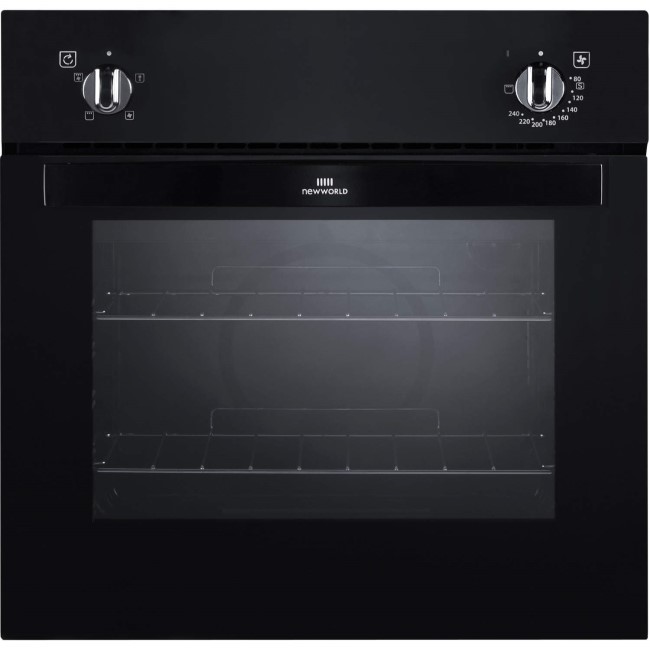 New World NW601F Fanned Electric Built In Single Oven Black 444441482