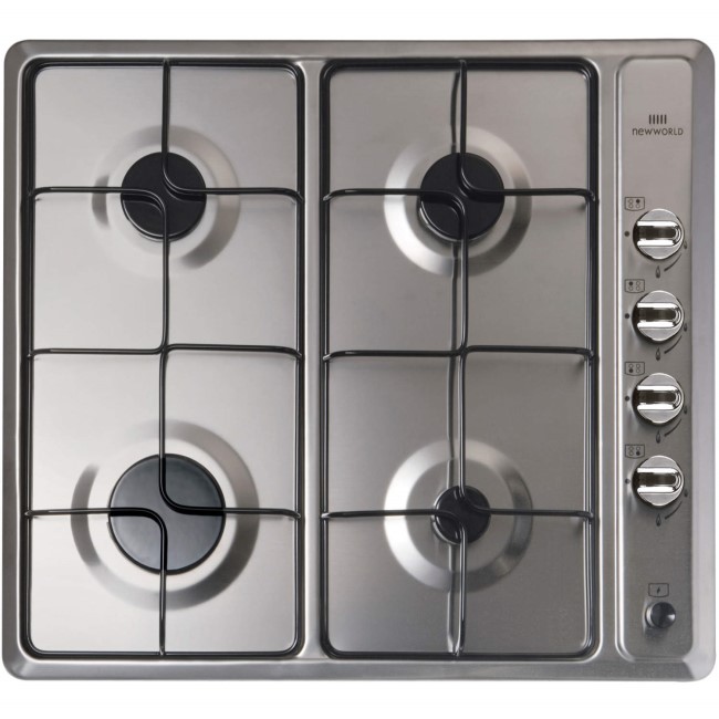 New World NWGHU601 60cm Gas Hob Stainless Steel 444441489 Appliances