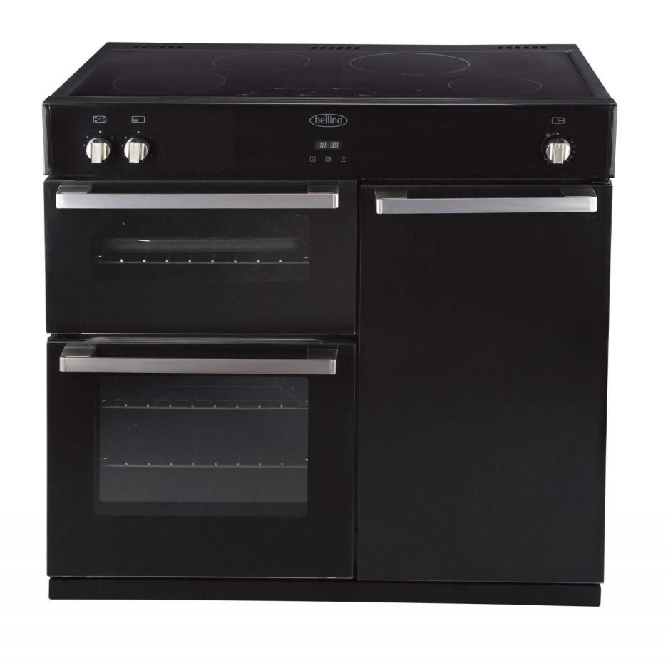 Belling DB4 90Ei 90cm Electric Range Cooker with Induction Hob Black 444441672 Appliances Direct