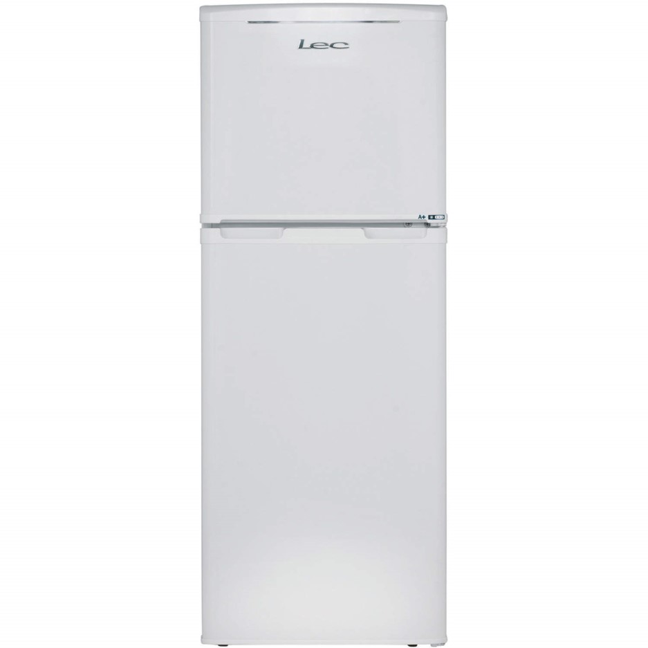 LEC T50122W 30/70 Split Top Mount Freestanding Fridge Freezer White