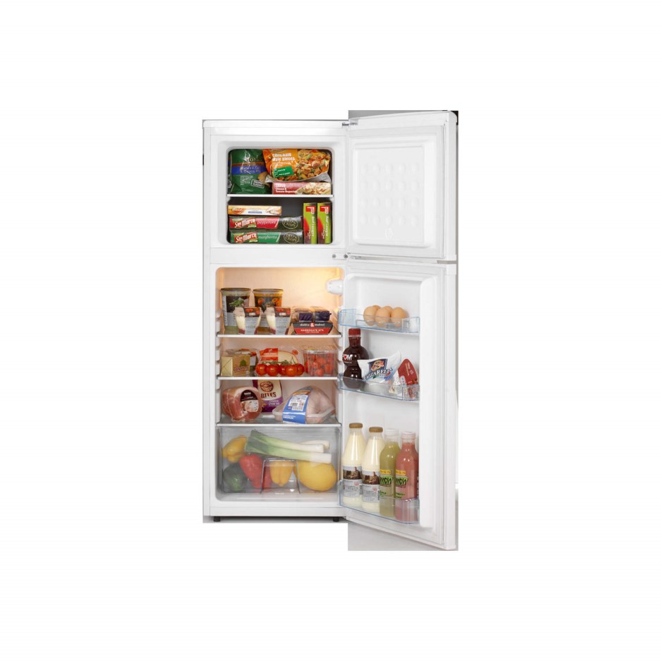 LEC T50122W 30/70 Split Top Mount Freestanding Fridge Freezer White