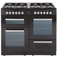 New World 444441989 Spirit 100DFT Black 100cm Dual Fuel Range Cooker