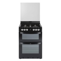 New World NW601GTCL 60cm Wide Dual Cavity Gas Cooker In Black