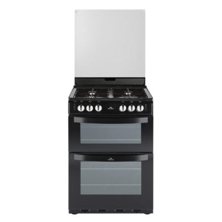 New World NW601GTCL 60cm Wide Dual Cavity Gas Cooker In Black