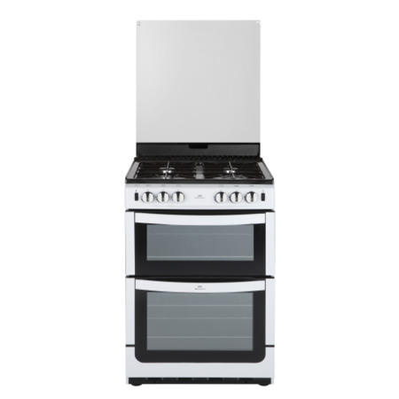 New World NW601GTCL 60cm Wide Dual Cavity Gas Cooker In White