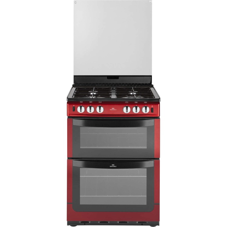 New World NW601GTCL 60cm Wide Dual Cavity Gas Cooker Metallic Red