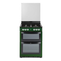 New World NW601GDOL 60cm Wide Double Oven Gas Cooker In Metallic Green