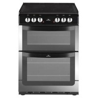 New World NW601ETC 60cm Wide Dual Cavity Electric Cooker With Granite Effect Ceramic Hob - Stainless Steel