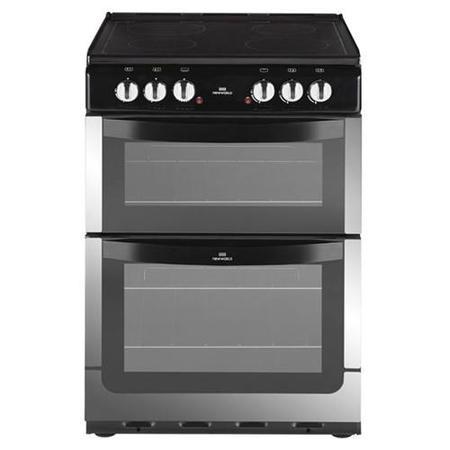 New World NW601ETC 60cm Wide Dual Cavity Electric Cooker With Granite Effect Ceramic Hob - Stainless Steel