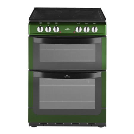New World NW601EDO 60cm Wide Double Oven Electric Cooker In Metallic