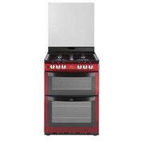 New World NW601DFDOL 60cm Wide Double Oven Dual Fuel Cooker In Metallic Red