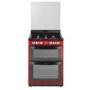 New World NW601DFDOL 60cm Wide Double Oven Dual Fuel Cooker In Metallic Red
