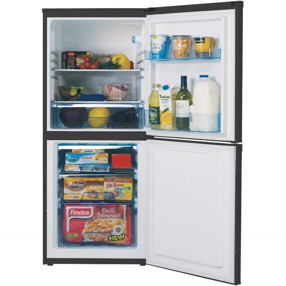 LEC TF55142 55x140cm Frost Free Freestanding Fridge Freezer Black