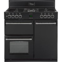 Belling Classic 900DFT Blk Range Cooker And 90 Chim Blk Chimney Hood