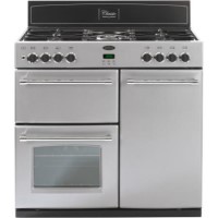 Belling Classic 900DFT Sil Range Cooker And 90 Chim BK Chimney Hood