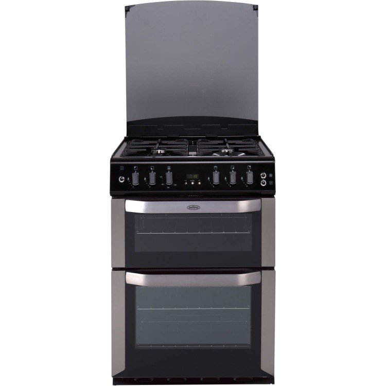 Belling FSG 60 TCLW 60cm Wide Double Cavity Gas Cooker With LED Minute Minder - Stainless Steel