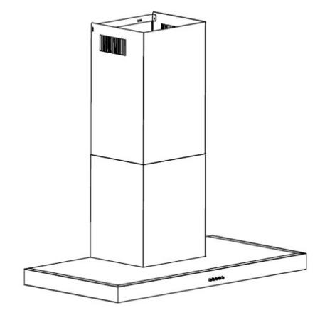 Belling 100 DB FLAT 100cm Wide Chimney Cooker Hood White