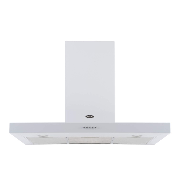 GRADE A2 - Belling 90 DB FLAT 90cm Wide Chimney Cooker Hood White