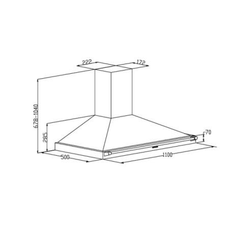 Stoves S1100 Richmond 110cm Wide Chimney Cooker Hood Cream
