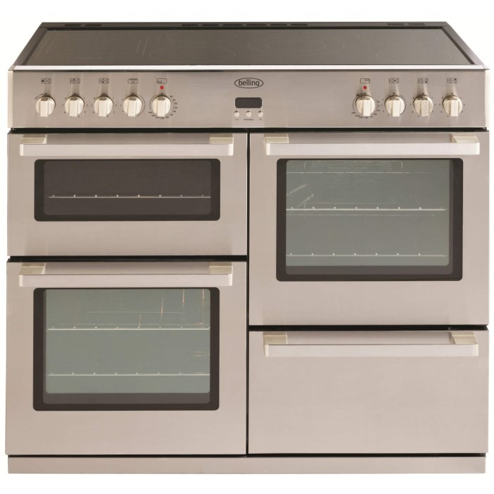 Belling DB4 100E PROFESSIONAL 100cm Wide Electric Range Cooker With Ceramic Hob Stainless
