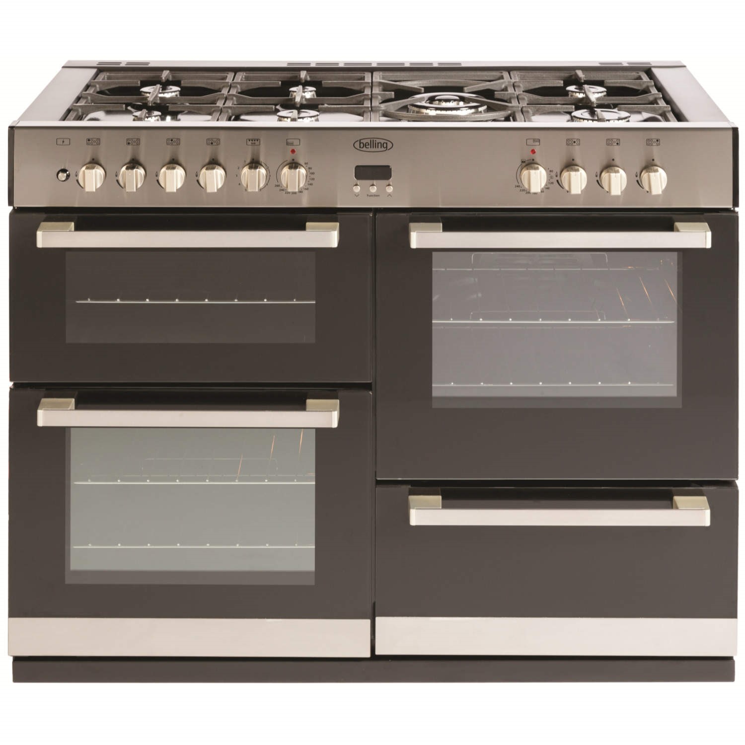 Belling DB4 110DFT 110cm Wide Dual Fuel Range Cooker Stainless Steel