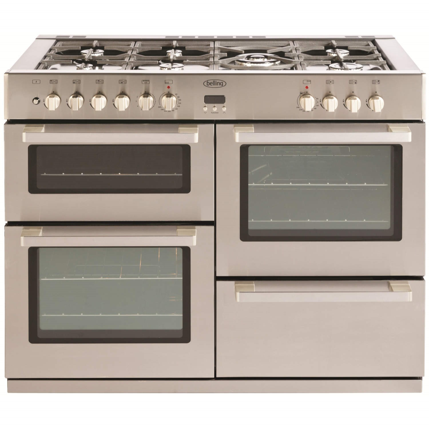 Belling DB4 110DFT PROFESSIONAL 110cm Wide Dual Fuel Range Cooker Stainless Steel 444443034