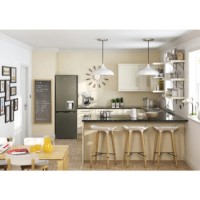 GRADE A2 - Light cosmetic damage - LEC TS55174WTD 174x55cm Static Freestanding Fridge Freezer With Water Dispenser - Silver