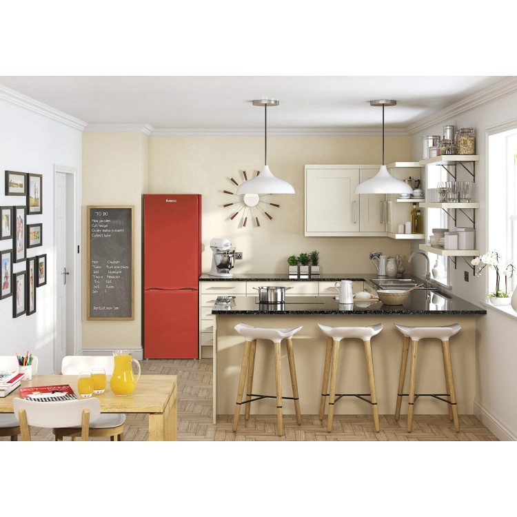 LEC TF60183 183x60cm 295L Frost Free Freestanding Fridge Freezer Red