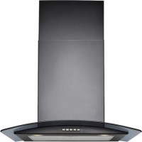 GRADE A2 - Stoves 600CGH mk2 Black Chimney Cooker Hood With Curved Glass Canopy