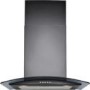 GRADE A2 - Stoves 600CGH mk2 Black Chimney Cooker Hood With Curved Glass Canopy