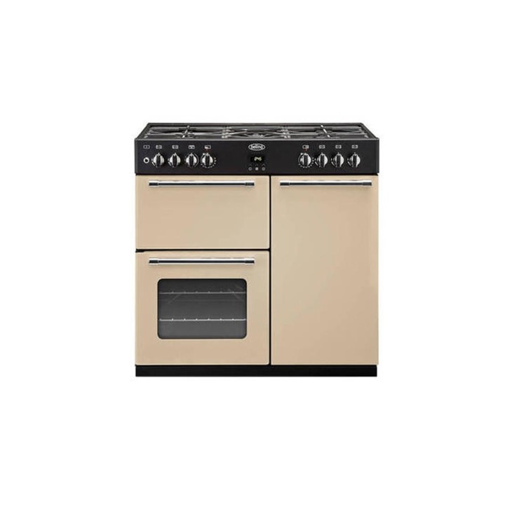 GRADE A1 - Belling Country Range 90cm Dual Fuel Range Cooker Cream