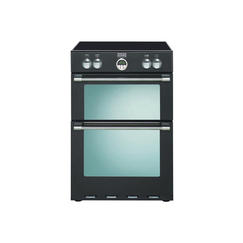 Stoves Sterling 600MFTi 60cm Double Oven Electric Cooker With Induction Hob Black 444443707