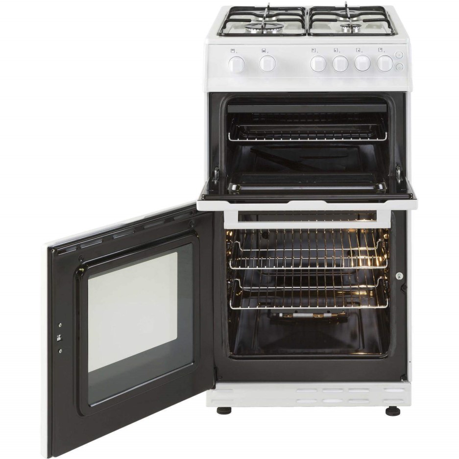 New World 444443995 50cm Wide Gas Double Cavity Cooker White