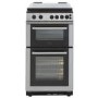 Belling FSG50GTCL 50cm Lidded Double Cavity Gas Cooker With Enamel Pan Stands - Stainless Steel