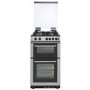 Belling FSG50GTCL 50cm Lidded Double Cavity Gas Cooker With Enamel Pan Stands - Stainless Steel