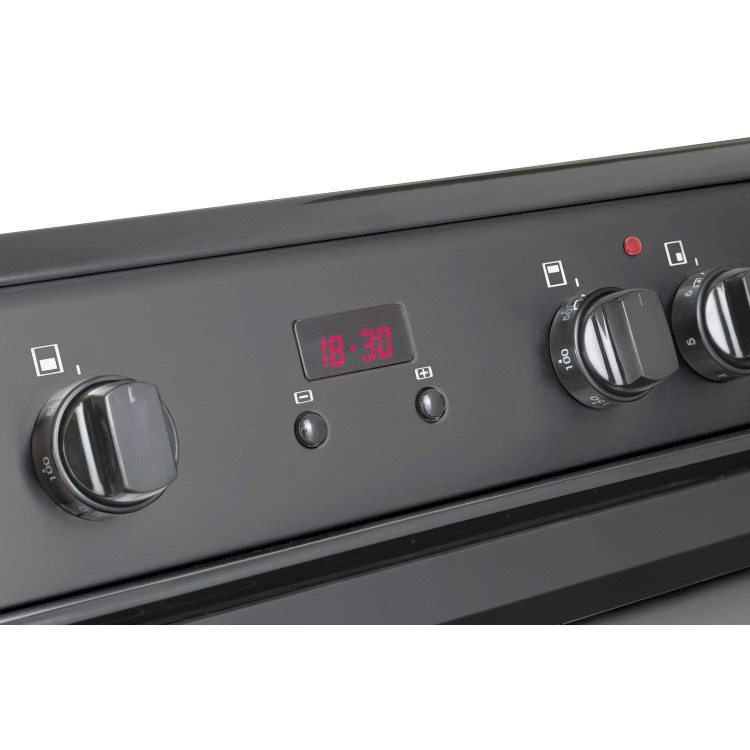 New World 444444028 60cm Electric Double Oven Cooker - Black