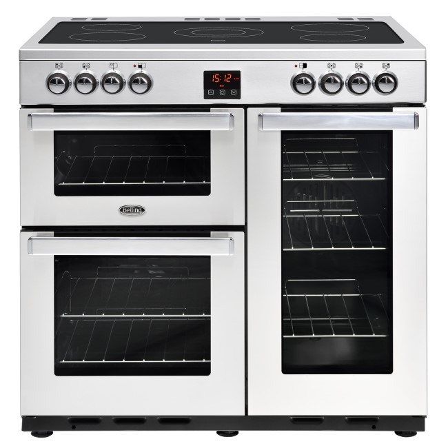 GRADE A1 - Belling 444444072 Cookcentre 90E Professional 90cm Electric Ceramic Range Cooker Stainless steel