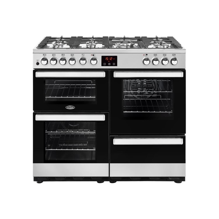 Belling Cookcentre 100DF 100cm Dual Fuel Range Cooker - Stainless Steel