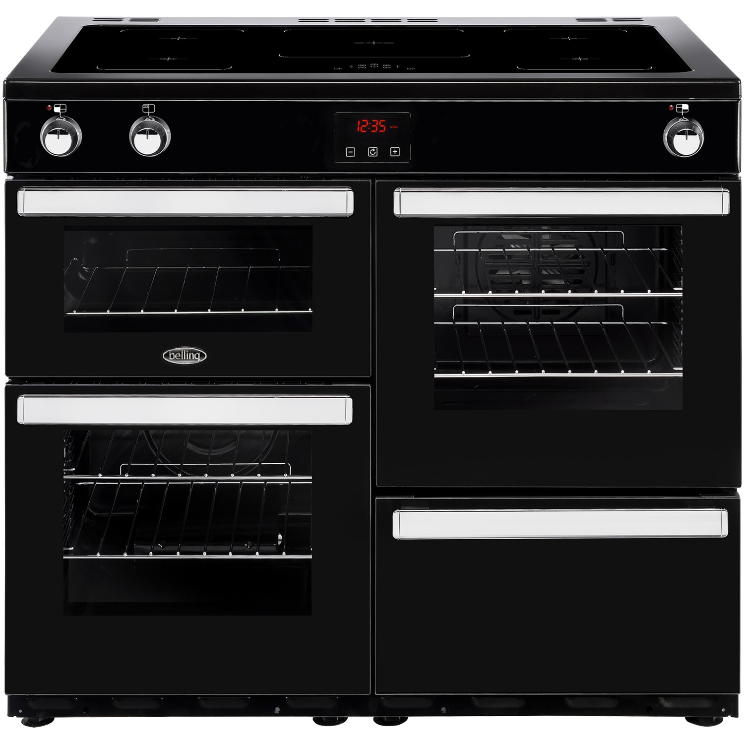 Belling Cookcentre 100Ei 100cm Electric Range Cooker with Induction Hob - Black