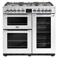 GRADE A2 - Belling CookCentre DX 90DFT PRO 90cm Dual Fuel Range Cooker - Stainless Steel