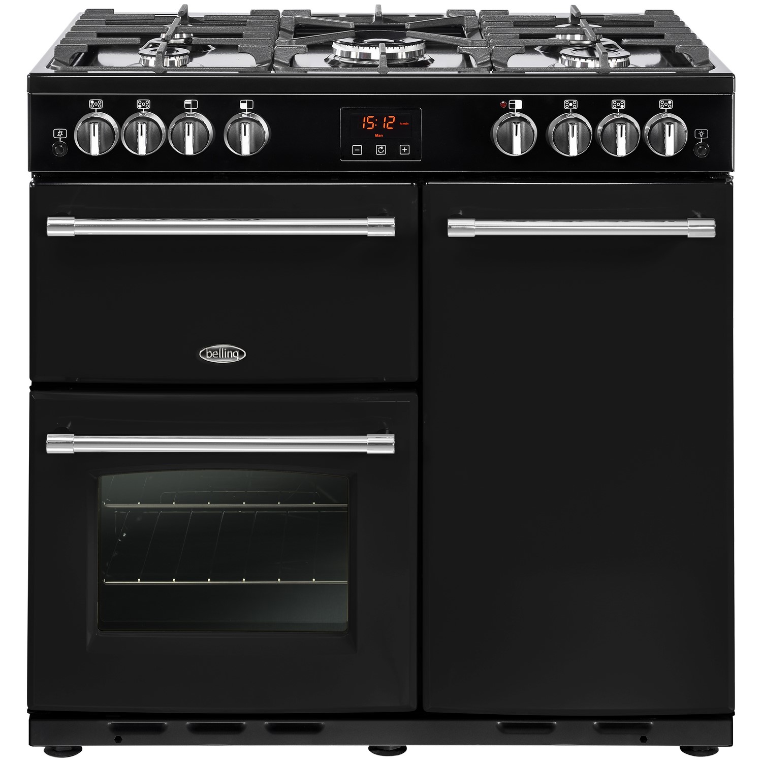 Belling Farmhouse 90G 90cm Gas Range Cooker - Black